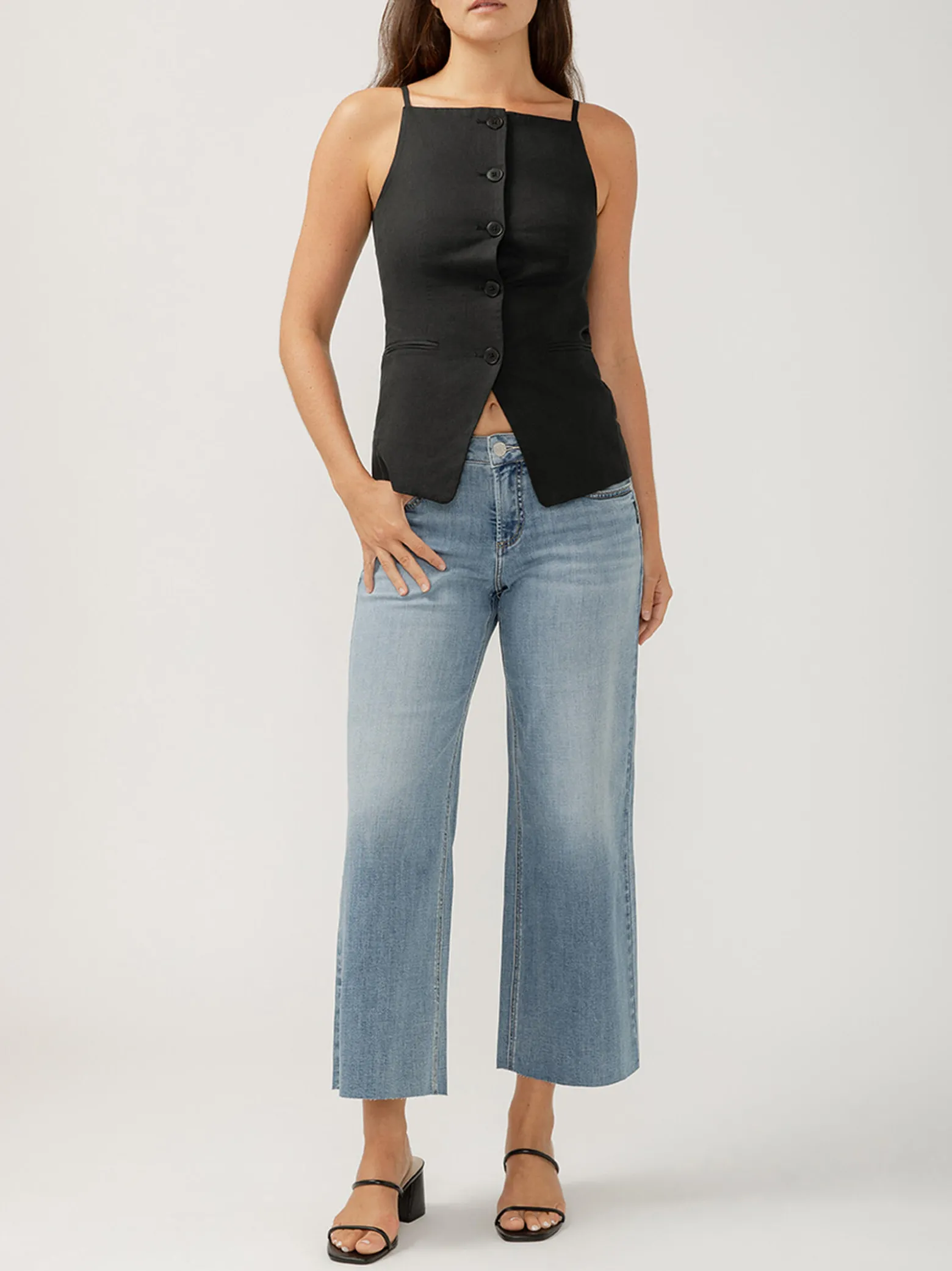 Suki Mid Rise Wide Leg Luxe Stretch Jeans
