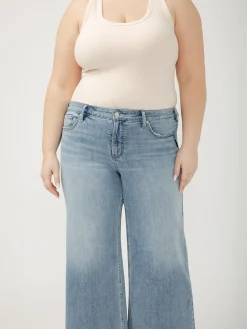 Suki Mid Rise Wide Leg Luxe Stretch Jeans Plus Size
