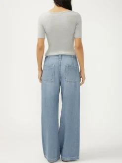 Wide Leg Drawstring Beach Jeans