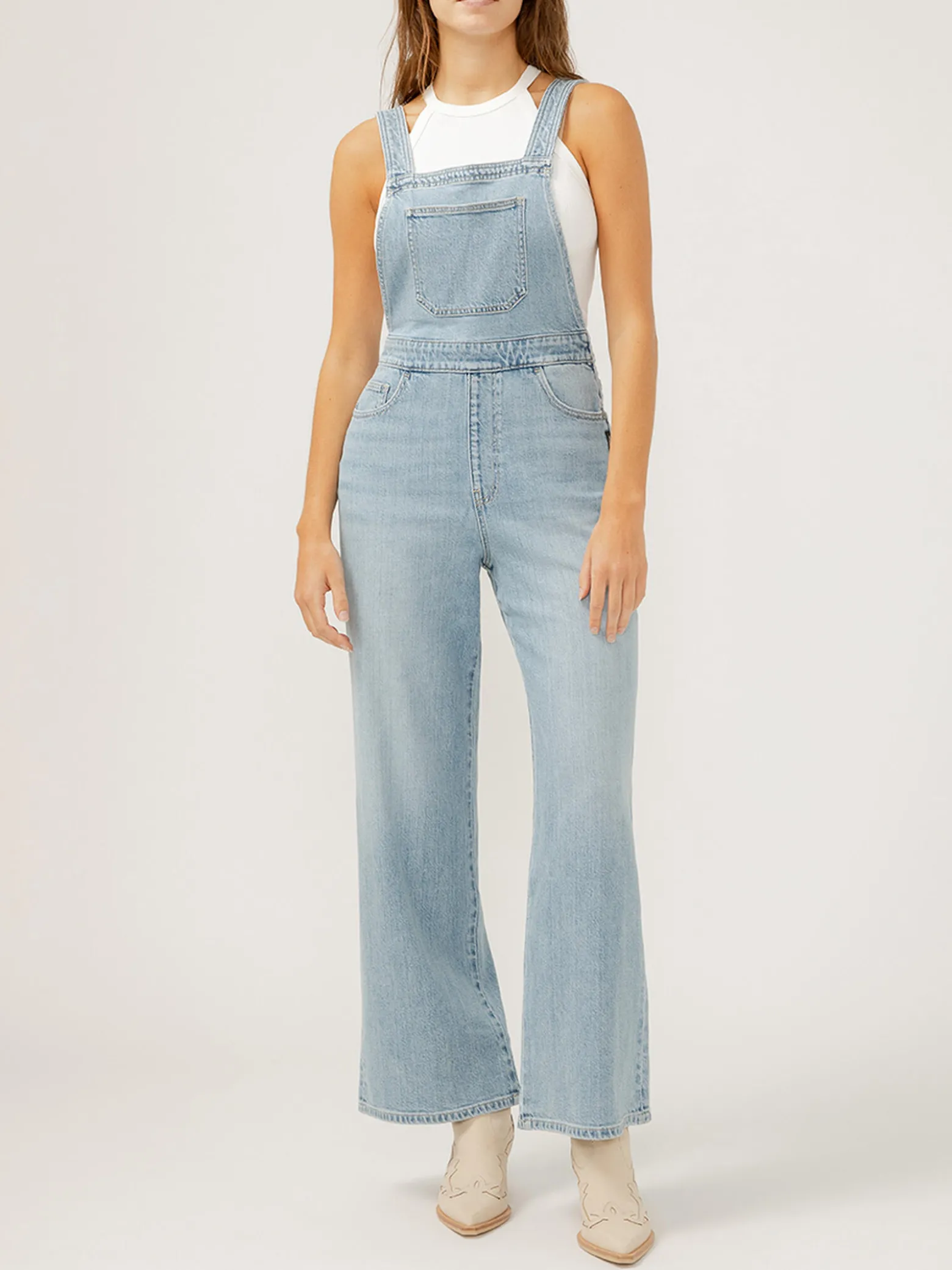 Wide Leg Overall Jeans