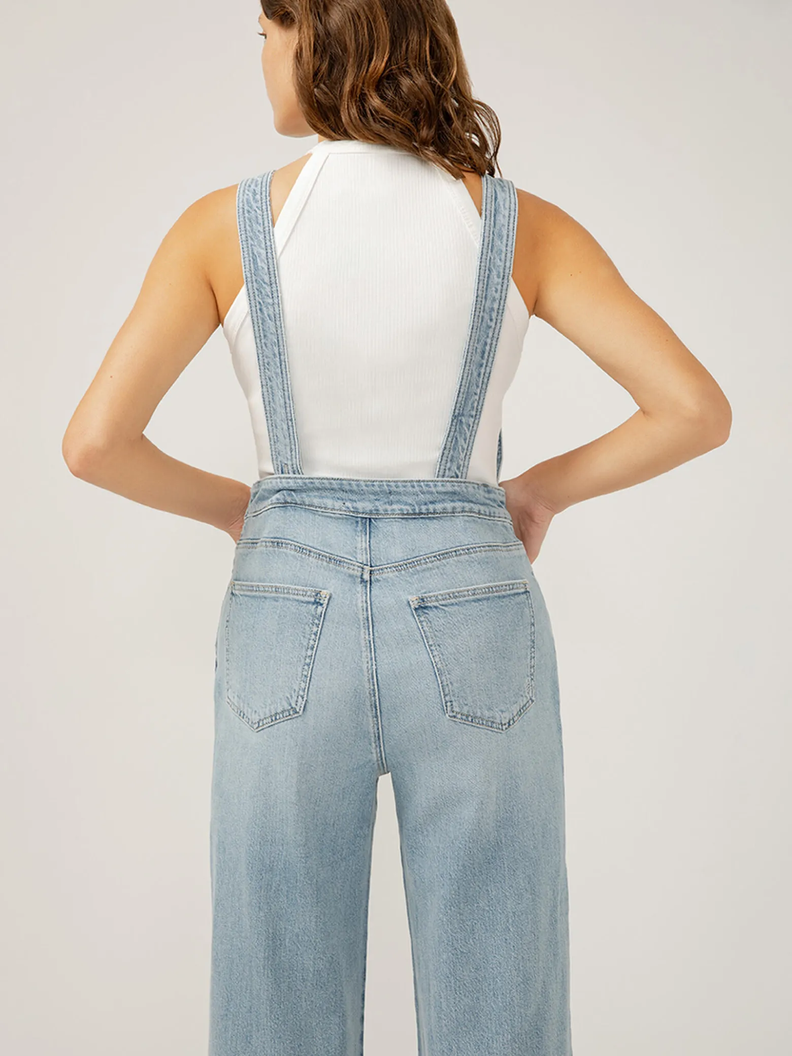 Wide Leg Overall Jeans