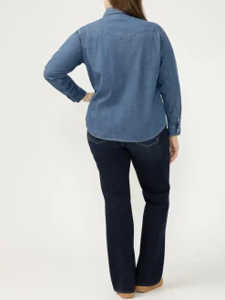 Women's Western Denim Shirt Plus Size