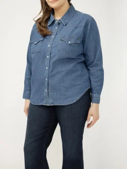 Women's Western Denim Shirt Plus Size